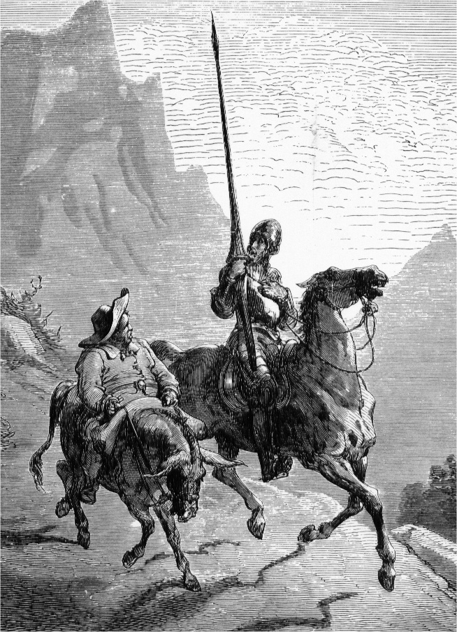 Don Quixote de la Mancha and Sancho Panza, 1863, by Gustave Doré/public domain