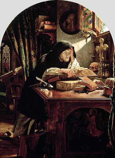 Luther at Erfurt, an 1861 portrait by Joseph Noel Paton depicting Luther discovering the doctrine of sola fide (by faith alone)/Public Domain