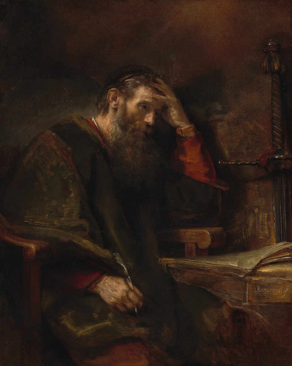 The Apostle Paul, portrait by Rembrandt (c.&thinsp;1657)/Public Domain